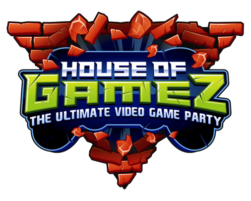 house of gamez video game laser tag party logo medium
